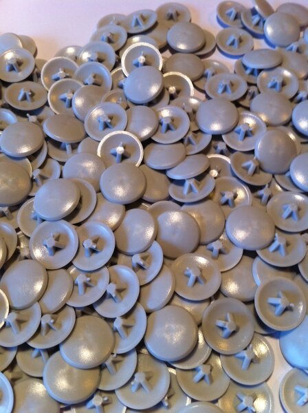 Abdeckkappen PZ 2 Lichtgrau RAL7035 - 50 Stück