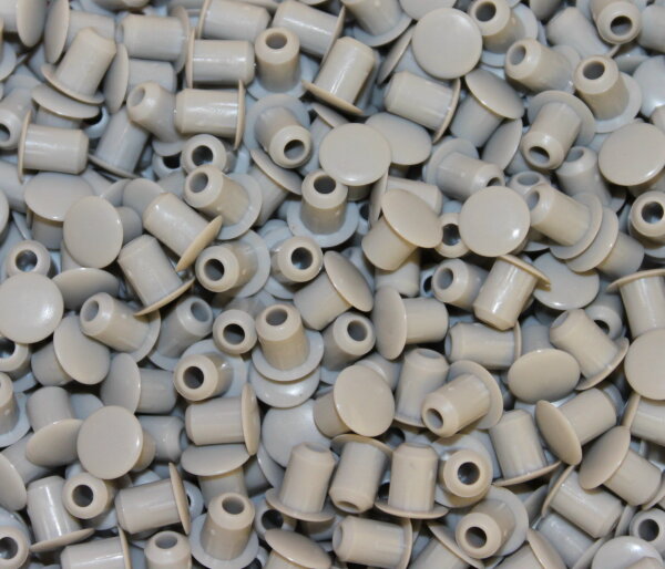 Stopfen Zapfen Ø5mm AussenØ 8mm - Lichtgrau - 10 St.