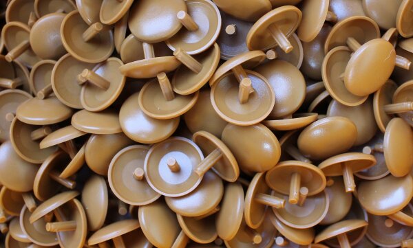 Abdeckkappen Ockerbraun 18/3,0  für Schrauben mit Kopfloch - 25 Stück