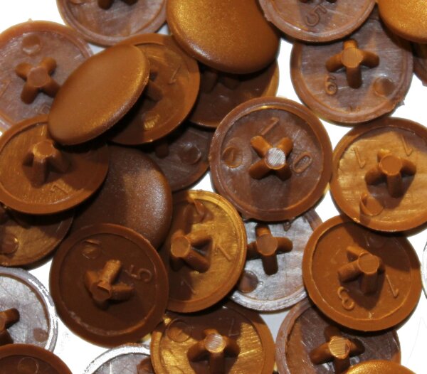 Abdeckkappen Pz 3 Rehbraun AussenØ 15mm - 50 Stück