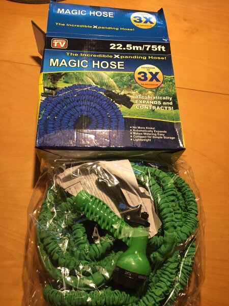 Flexibler Gartenschlauch 22,5m Grün mit Brause