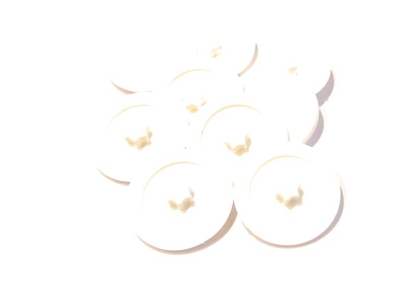 Abdeckkappen InnenStern Gr.25/18 weiß - 25 Stück