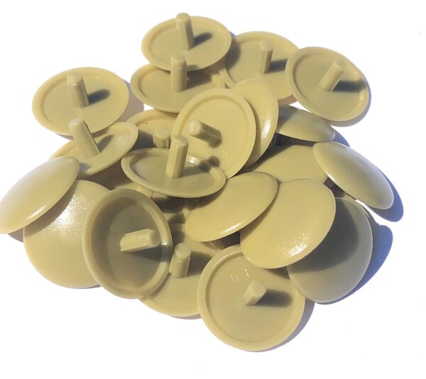 Abdeckkappen Olivgelb ähnl.RAL1020 15/2,5 für Schrauben mit Kopfloch - 50 Stück