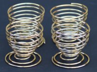 4 Eierbecher aus Draht vergoldet mit 999er Feingold