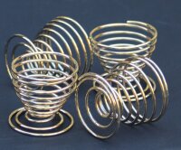 4 Eierbecher aus Draht vergoldet mit 999er Feingold