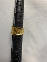 Einfacher Ring mit Muster Breit vergoldet mit 24 Karat...