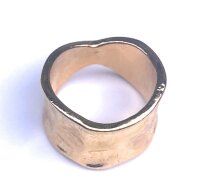 Einfacher Ring mit Muster Breit vergoldet mit 24 Karat Gold Ringgröße 49
