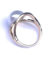 Einfacher Ring mit Perle vergoldet mit 24 Karat Gold...