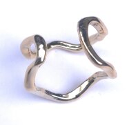 Einfacher Draht-Ring vergoldet mit 24 Karat Gold Ringgröße 54